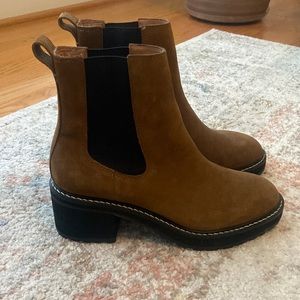 Madewell Platform Chelsea Boots- Leather and Suede